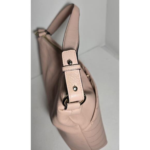 Karl Lagerfeld Paris Leather Hobo Shoulder Bag GiGi Soft Quilted Blush Pink - Picture 11 of 16